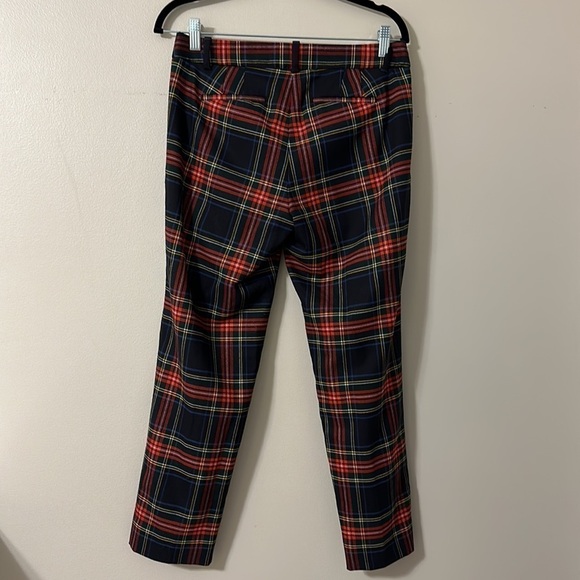 J. Crew City Fit Skimmer Red Plaid Pants Sz 2 Preppy Holidays Academia Classic - Picture 2 of 9